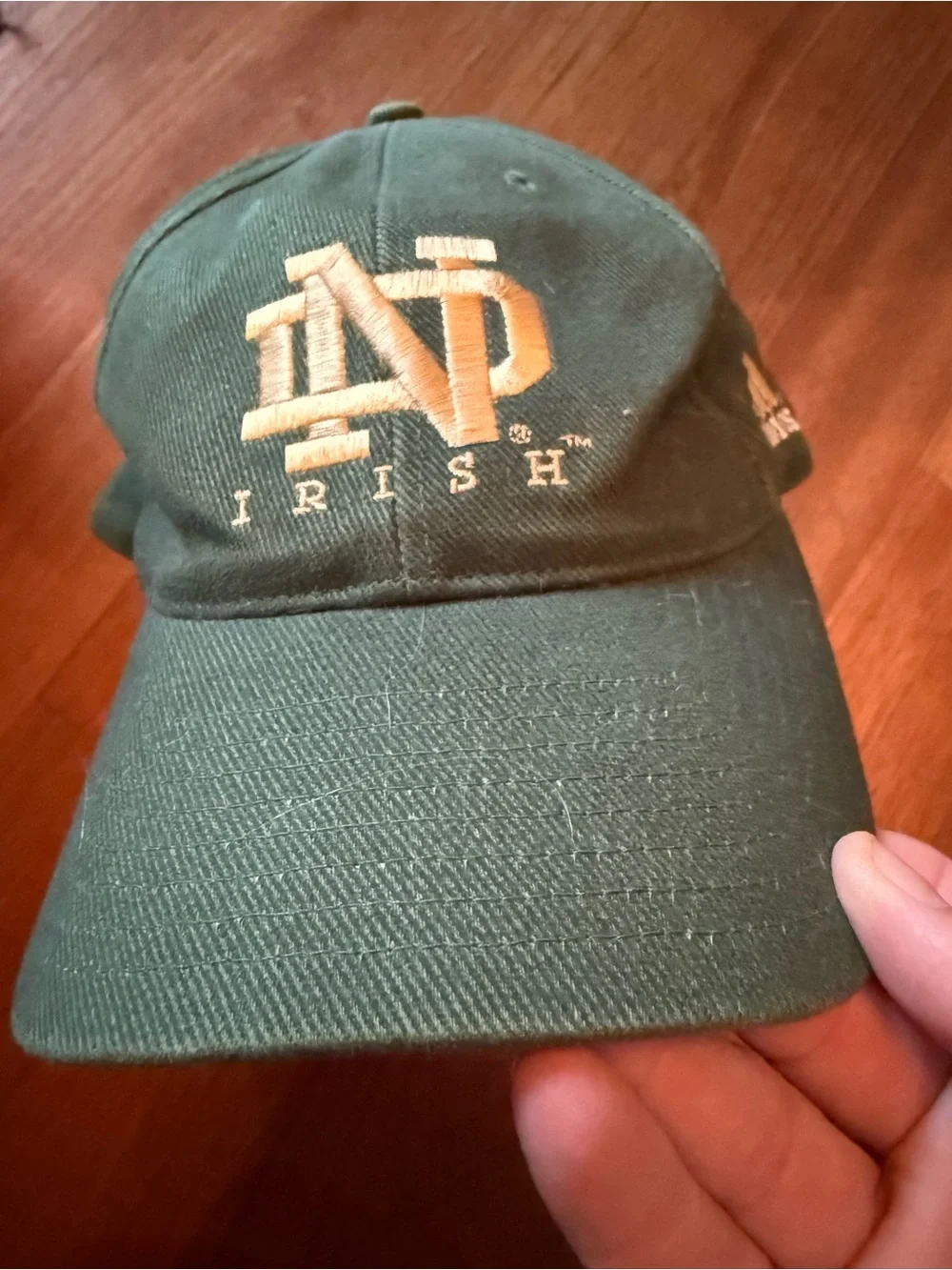 Irish ND Notre Dame Adjustable Green Adidas Baseball Cap